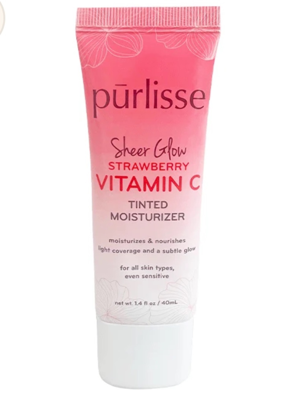 purlisse Pink Sheer Glow Strawberry Vitamin C Tinted Moisturizer in Light Medium